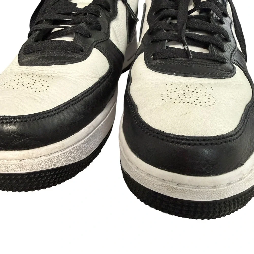 Nike Air Force 1 Mid Stussy Sneakers Mens 9.5 Light Bone Black DJ7840-002